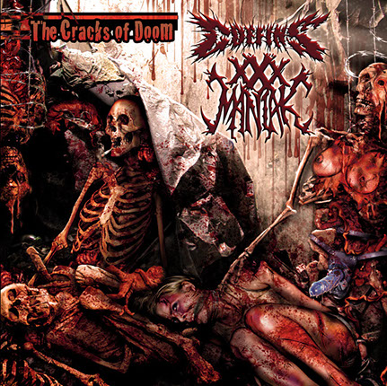 Coffins / XXX Maniak - The Cracks of Doom Album Cover Artwork by Mike Hrubovcak / Visualdarkness.com