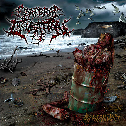 Cerebral Incubation - Asphyxiating on Excrement Album Cover Artwork by Mike Hrubovcak / Visualdarkness.com