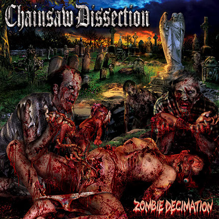 Chainsaw Dissection - Zombie Decimation Album Cover Artwork by Mike Hrubovcak / Visualdarkness.com