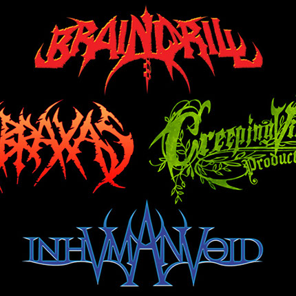 Braindrill / Abraxas / Creeping Vine / Inhuman Void Logos by Mike Hrubovcak / Visualdarkness.com