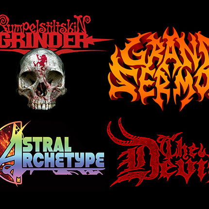 Rumpelstiltskin Grinder / Grand Sermon / Astral Archetype / The Devil logos by Mike Hrubovcak / Visualdarkness.com