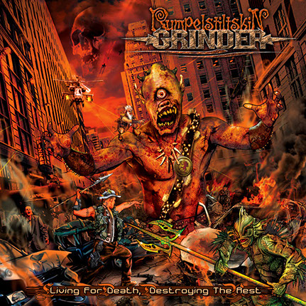 Rumpelstiltskin Grinder - Living For Death Album Cover Artwork by Mike Hrubovcak / Visualdarkness.com