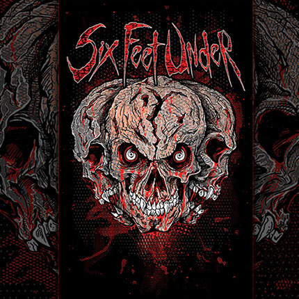 T-shirt Design by Mike Hrubovcak / Visualdarkness.com Six feet Under 3 Skulls