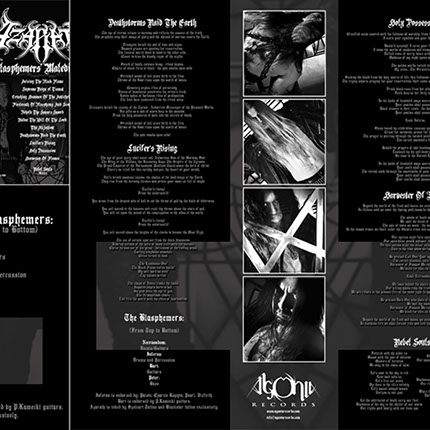 Azarath Blasphemers Maledictions Agonia Records Layout Design by Mike Hrubovcak / Visualdarkness.com