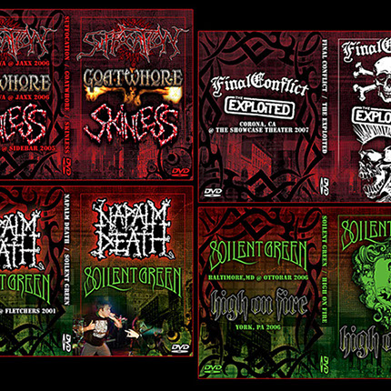 Suffocation Goatwhore Skinless Napalm Death Soilent Green High on Fire Live Dvd Layout Design by Mike Hrubovcak / Visualdarkness.com