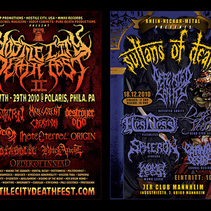 Hostile City Deathfest Sultans of Death Festival Flyer Layout Designs by Mike Hrubovcak / Visualdarkness.com