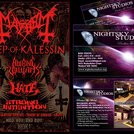 Mayhem Hate Abigail Williams Nightsky Studios Flyer Designs by Mike Hrubovcak / Visualdarkness.com