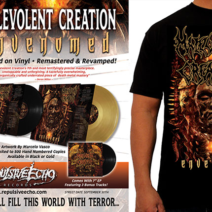 Malevolent Creation Vinyl and Tshirt Layout Design by Mike Hrubovcak / Visualdarkness.com