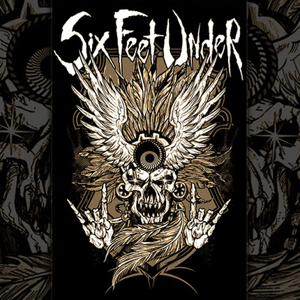 T-shirt Design by Mike Hrubovcak / Visualdarkness.com Six feet Under Winged Skull