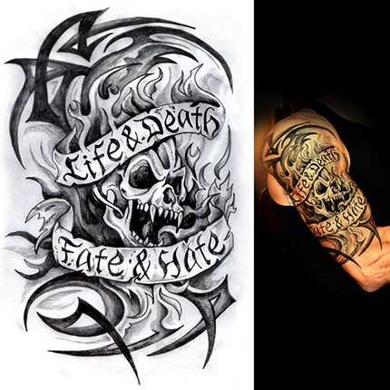Life & Death Fate & Hate Tattoo Design by Mike Hrubovcak / Visualdarkness.com